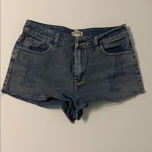 Forever 21 Blue Wash Denim Short-Shorts